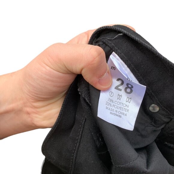 Rare MNML D249 Skeleton Straight Studded Jeans Size 28 Black - Picture 7 of 11